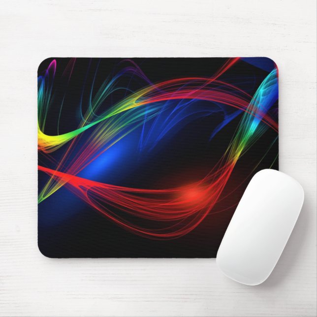 Colourful Lights Black Mouse Pad (With Mouse)