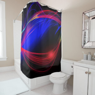 Colourful Lights Black Shower Curtain