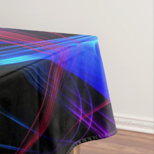 Colourful Lights Black Tablecloth