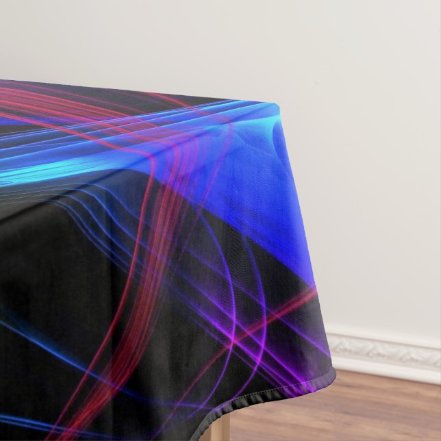 Colourful Lights Black Tablecloth (In Situ)
