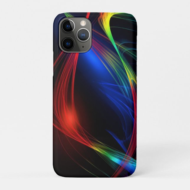 Colourful Lights on Black iPhone Case (Back)