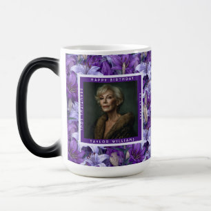 Colourful Lilies Sparkle Outdoor Birthday Magic Mug