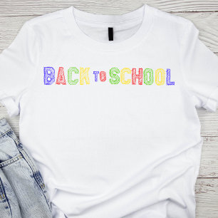 Colourful Line Art Back to School T-Shirt