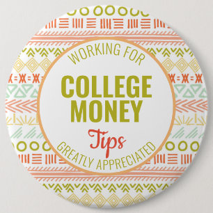 Colourful Line Art Tips Appreciated   College Mone 6 Inch Round Button