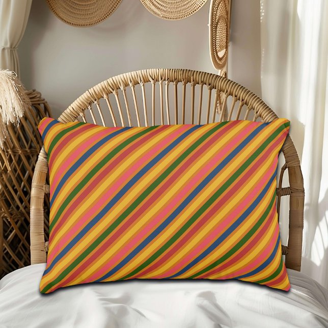 Colourful Line Pattern Accent Pillow (Creator Uploaded)