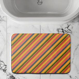 Colourful Line Pattern Bath Mat