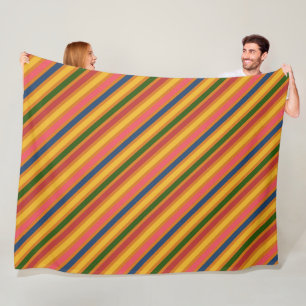 Colourful Line Pattern Fleece Blanket