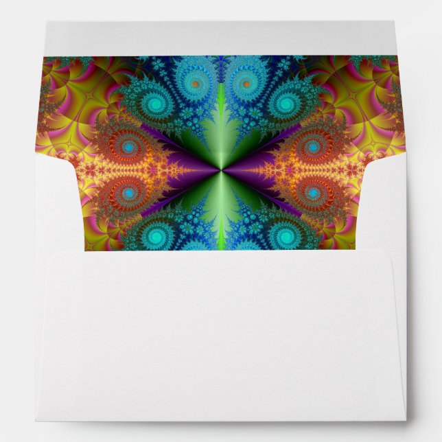 Colourful Lined Envelope With Return Address (Back (Bottom))