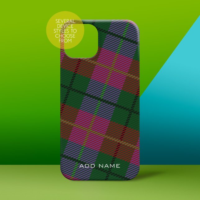 Colourful Linen Plaid Pattern with Custom Name Case-Mate iPhone Case (Creator Uploaded)