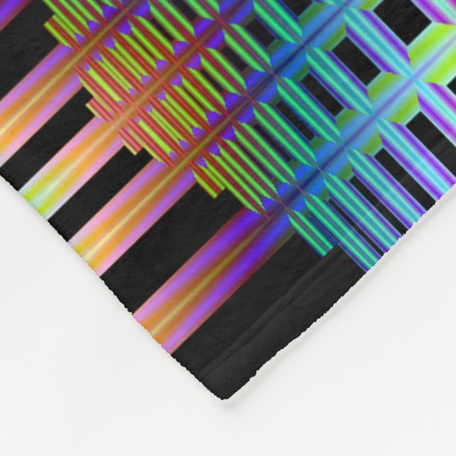 Colourful Lines Fleece Blanket (Corner)