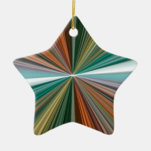 Colourful lines pattern ceramic ornament