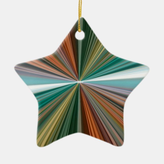 Colourful lines pattern ceramic ornament (Front)