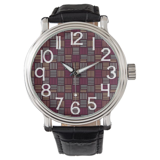 Colourful Lines Squared  Watch (Front)