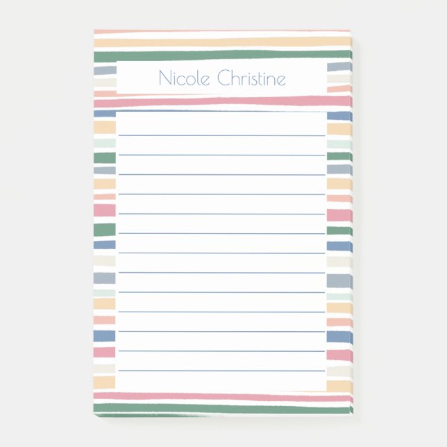 Colourful Lines Stripes Pattern CUSTOMIZED Notepad (Front)
