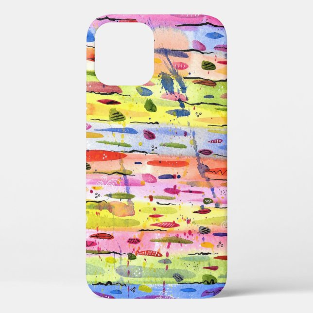 Colourful Lines Watercolor Abstract Case-Mate iPhone Case (Back)