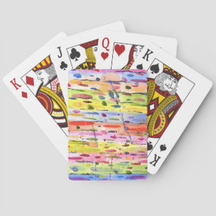 Colourful Lines Watercolor Abstract Playing Cards