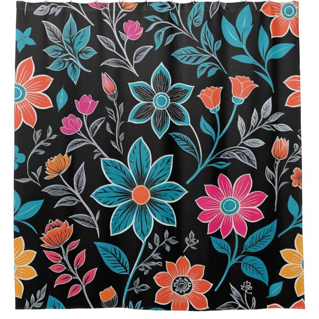 Colourful Linoprint Floral Pattern (Front)