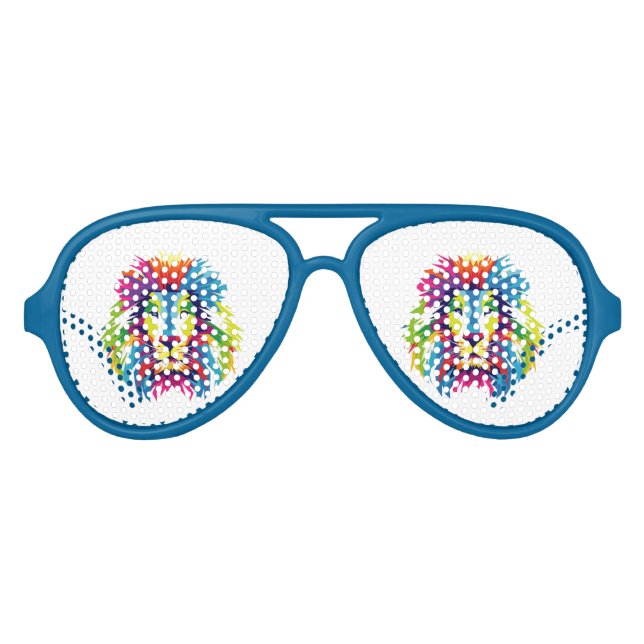 Colourful  Lion Aviator Party Shades (Front)