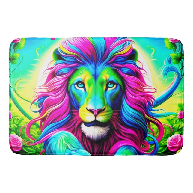 Colourful Lion Bath Mat (Front)