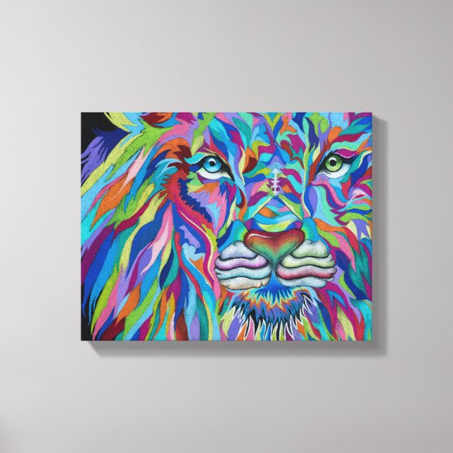 Colourful Lion Canvas Print (Front)