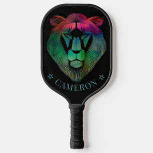 Colourful Lion Cool Chic Modern Graphic Custom Nam Pickleball Paddle