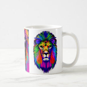 Colourful Lion Digital Art Coffee Mug
