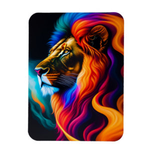 Colourful Lion Face Art Magnet