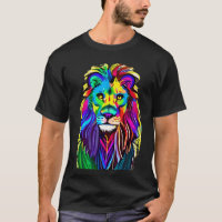 Colourful Lion Face Mystical Fantasy Art