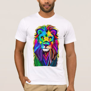 Colourful Lion Face Mystical Fantasy Art T-Shirt