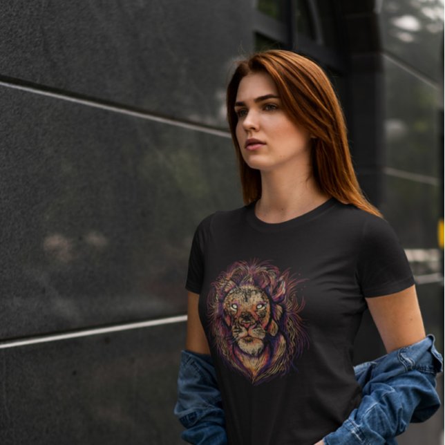 Colourful Lion Face T-Shirt (Creator Uploaded)