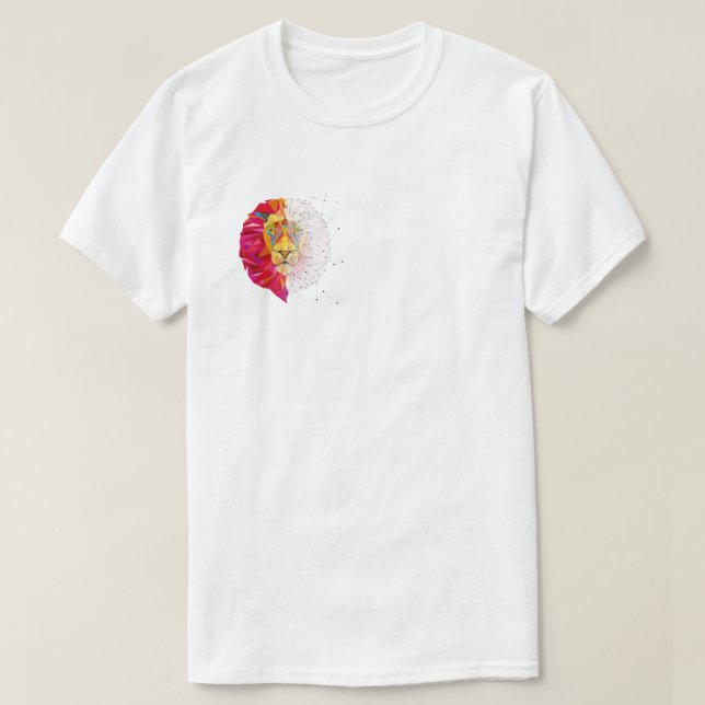 "Colourful Lion Face T-Shirt - Vibrant Abstract  (Design Front)