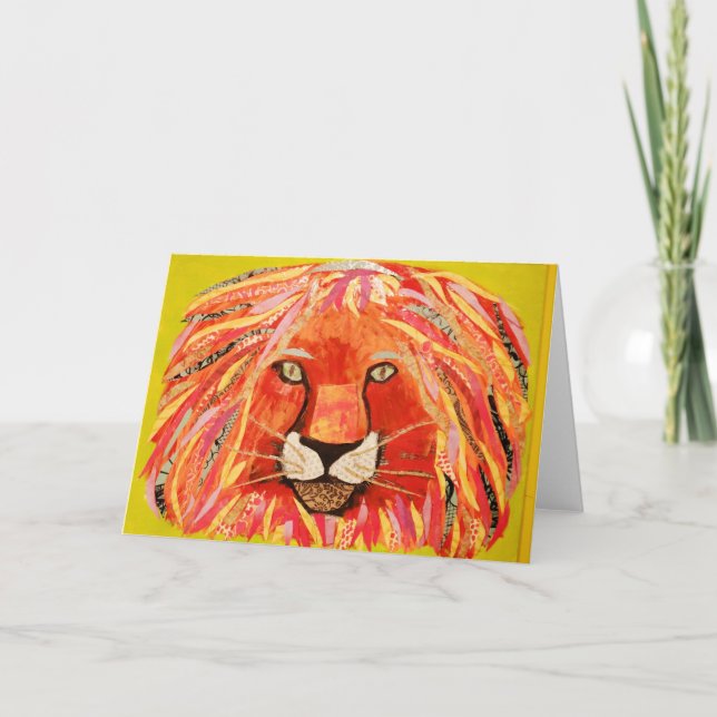 Colourful Lion Greeting Card (Front)