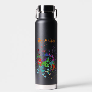 Colourful Lion Paint Artistic Splash Water Bottle