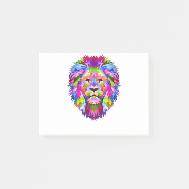 Colourful lion post-it notes (Front)
