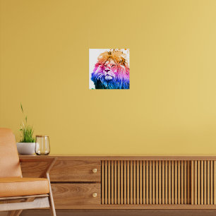 Colourful Lion Poster