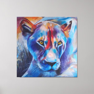 Colourful Lioness Art - Wildlife Home Decor