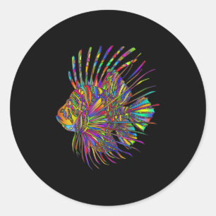 Colourful Lionfish Lion Fish Classic Round Sticker