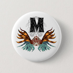 Colourful Lionfish Monogram 2 Inch Round Button