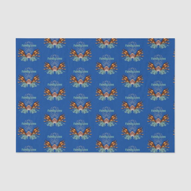 Colourful Lionfish Monogram Tissue Paper (Front)