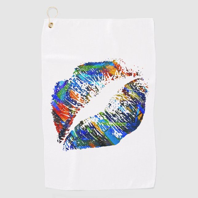 Colourful Lips #3 Golf Towel (Front)