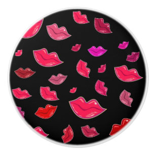 Colourful lips ceramic knob