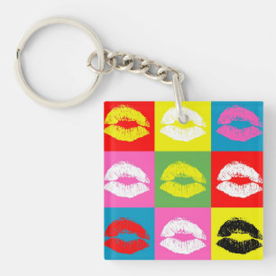 Colourful lips keychain