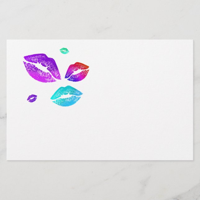 Colourful Lips Stationery (Front)