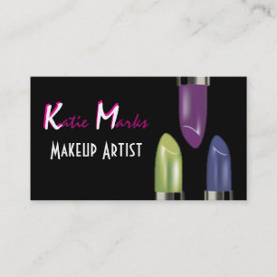 Colourful Lipsticks Makeup Artist Business Card