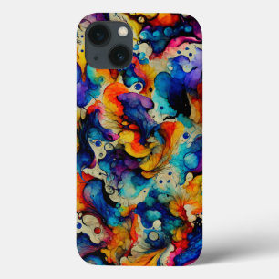 Colourful Liquid Ink Abstraction iPhone 13 Case