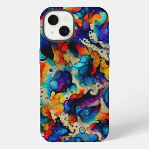 Colourful Liquid Ink Abstraction iPhone 13 Case