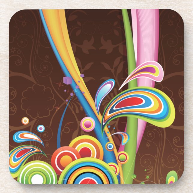 Colourful Liquid Reality Coaster (Front)