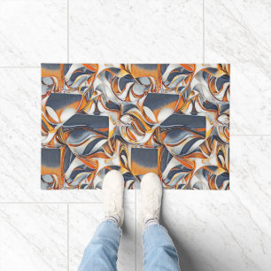 Colourful liquid waves geometric abstract pattern doormat