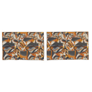 Colourful liquid waves geometric abstract pattern  pillowcase