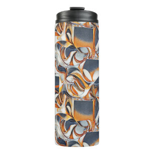 Colourful liquid waves geometric abstract pattern  thermal tumbler
